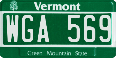 VT license plate WGA569