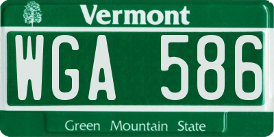 VT license plate WGA586
