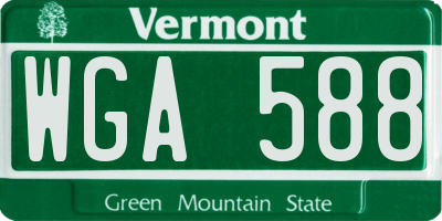 VT license plate WGA588