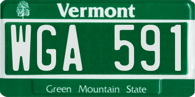 VT license plate WGA591