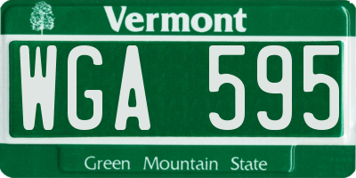 VT license plate WGA595