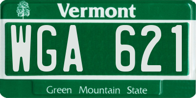 VT license plate WGA621