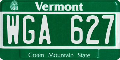 VT license plate WGA627
