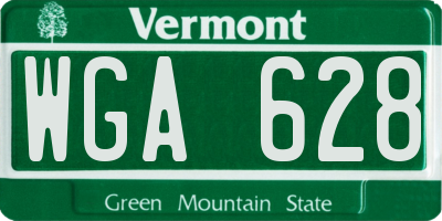 VT license plate WGA628