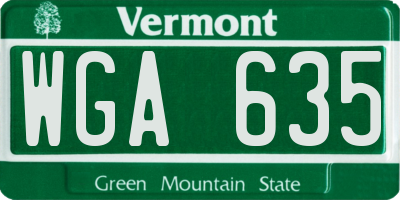 VT license plate WGA635