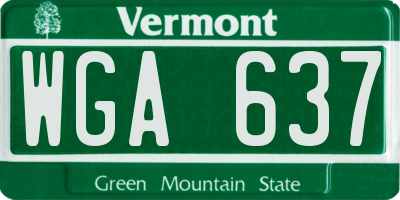 VT license plate WGA637
