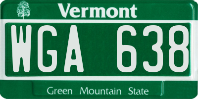 VT license plate WGA638