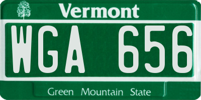 VT license plate WGA656