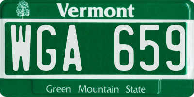 VT license plate WGA659