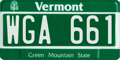 VT license plate WGA661