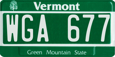VT license plate WGA677