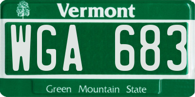 VT license plate WGA683