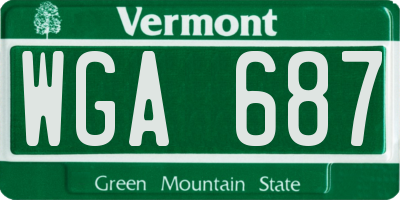 VT license plate WGA687