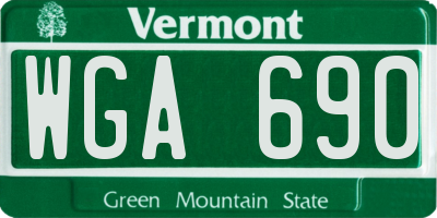 VT license plate WGA690