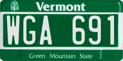 VT license plate WGA691