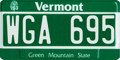 VT license plate WGA695