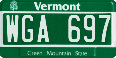 VT license plate WGA697
