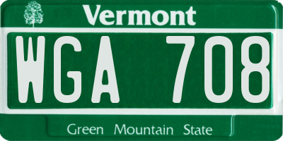 VT license plate WGA708