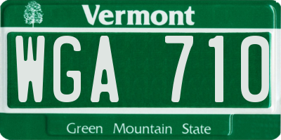 VT license plate WGA710