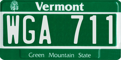VT license plate WGA711