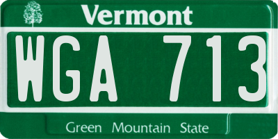 VT license plate WGA713