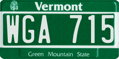 VT license plate WGA715