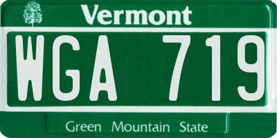 VT license plate WGA719