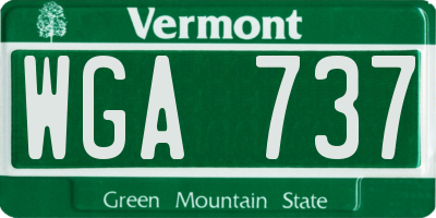 VT license plate WGA737