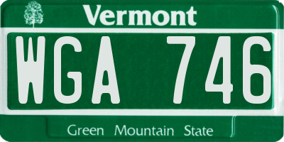 VT license plate WGA746