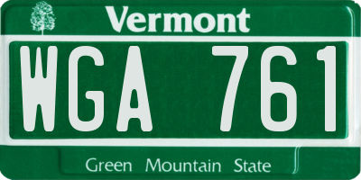 VT license plate WGA761