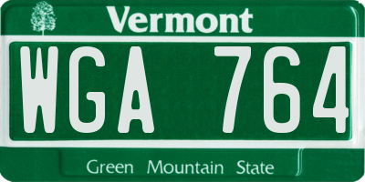 VT license plate WGA764