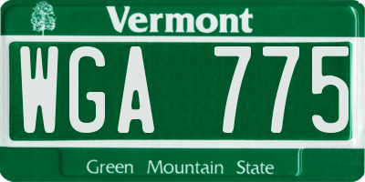 VT license plate WGA775