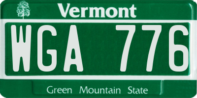 VT license plate WGA776