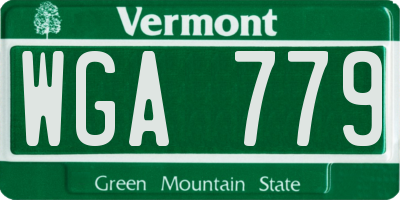 VT license plate WGA779
