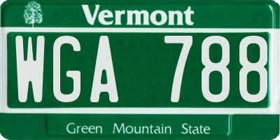 VT license plate WGA788