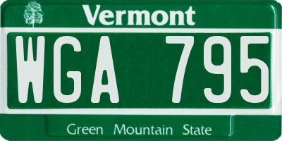 VT license plate WGA795