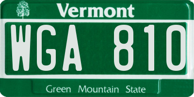 VT license plate WGA810