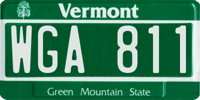 VT license plate WGA811