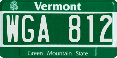 VT license plate WGA812