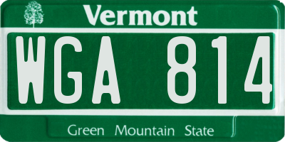VT license plate WGA814