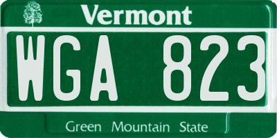 VT license plate WGA823