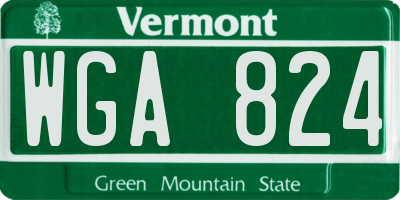 VT license plate WGA824
