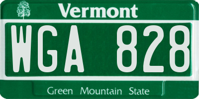 VT license plate WGA828
