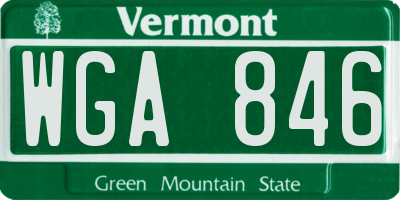 VT license plate WGA846