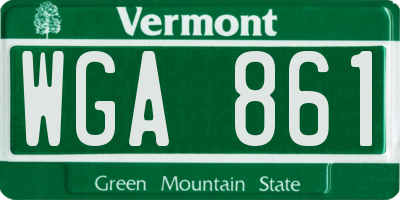 VT license plate WGA861
