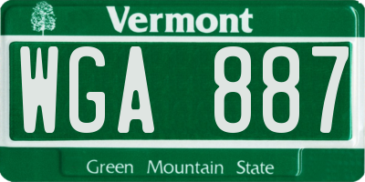 VT license plate WGA887