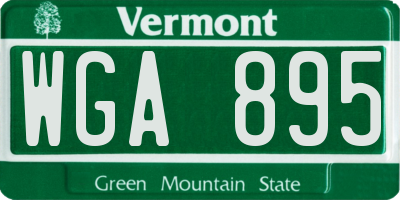 VT license plate WGA895