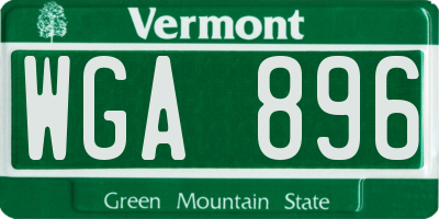 VT license plate WGA896
