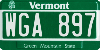 VT license plate WGA897