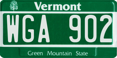VT license plate WGA902